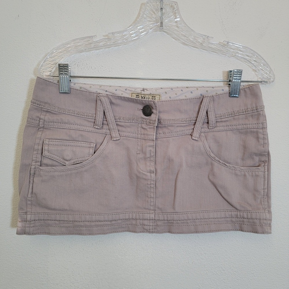 Mini Micro Skirt Size 26 Y2K Style Low Rise Utility‎ Pocketed Zipper XDye Cotton
